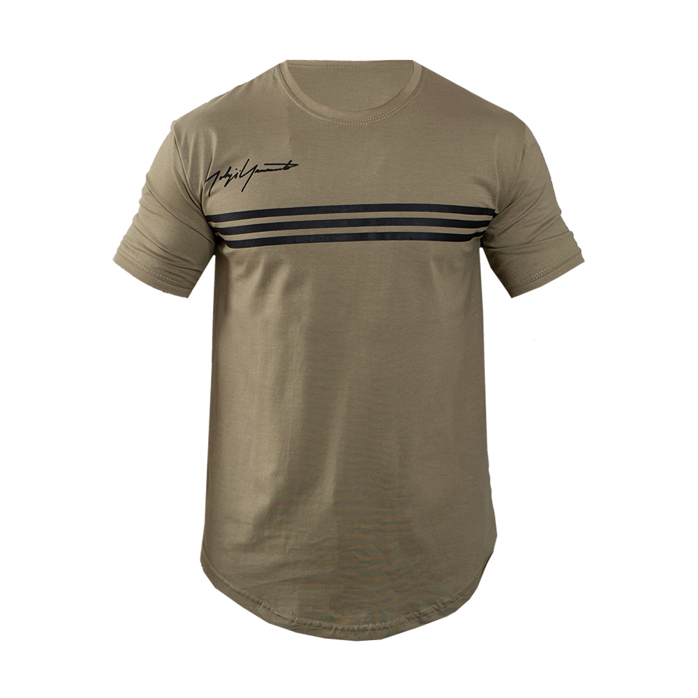 تیشرت مردانه سه خط سبز مدل DENVER