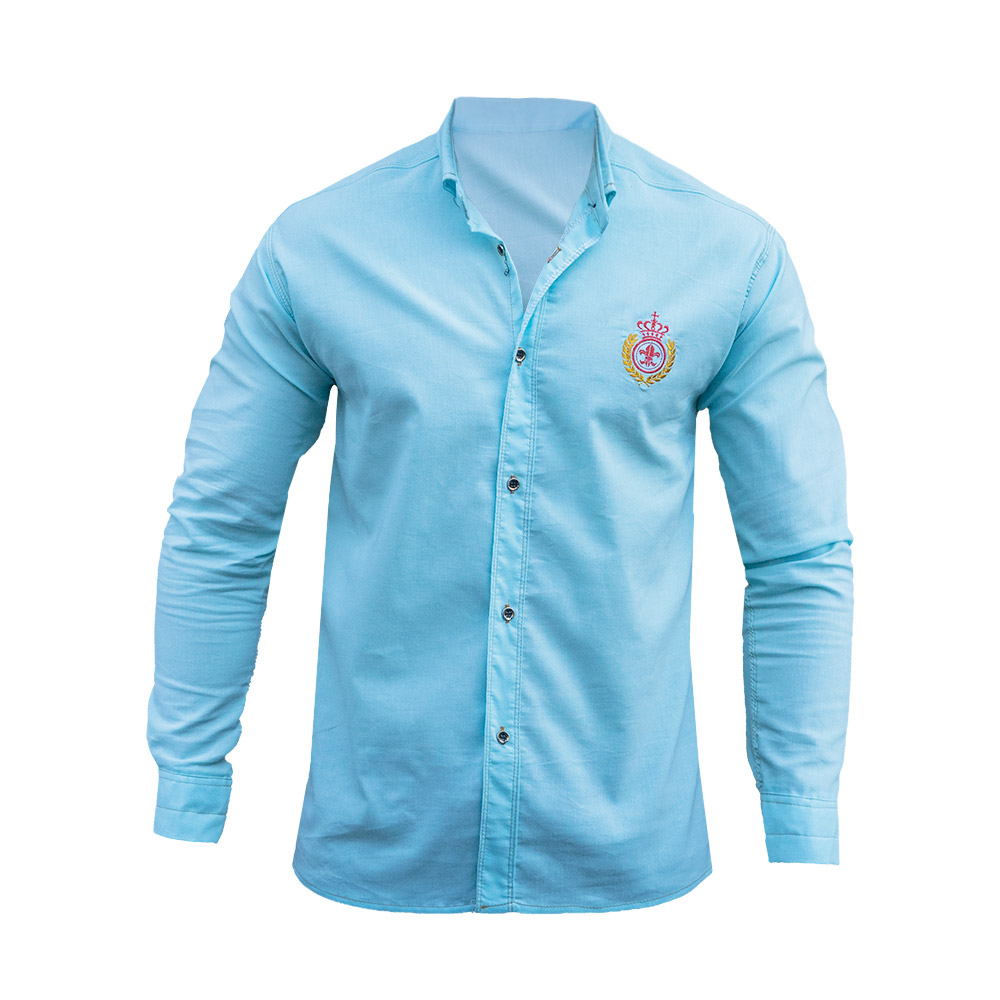 پیراهن مردانه آبی فیروزه ای مدل gabi