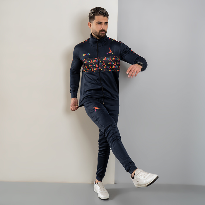 ست سوئیشرت شلوار مردانه سرمه ای مدل Jordan