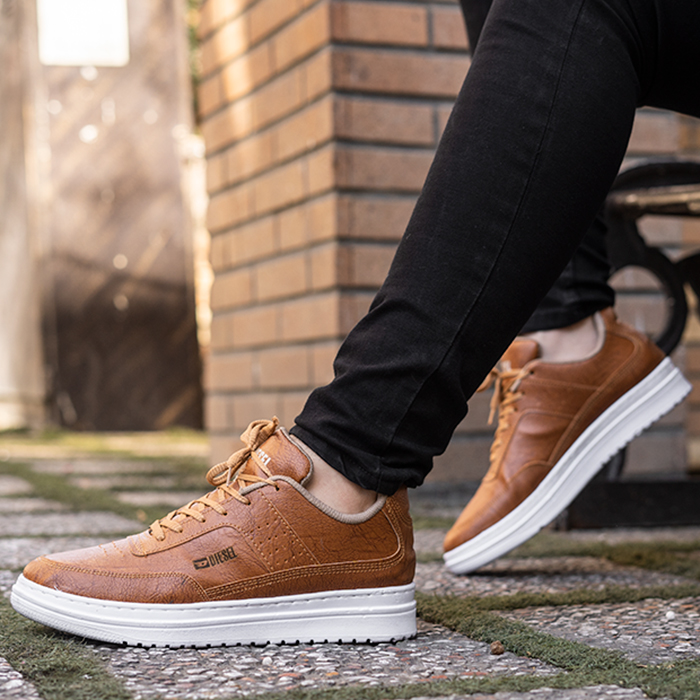 کفش تخت مردانه عسلی مدل selin