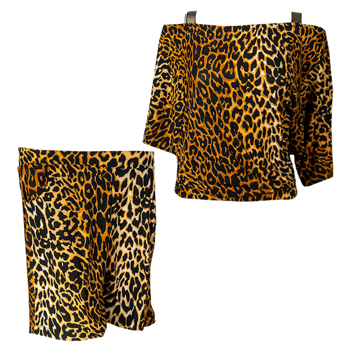 ست تیشرت شلوار پلنگی زنانه مدل Avina