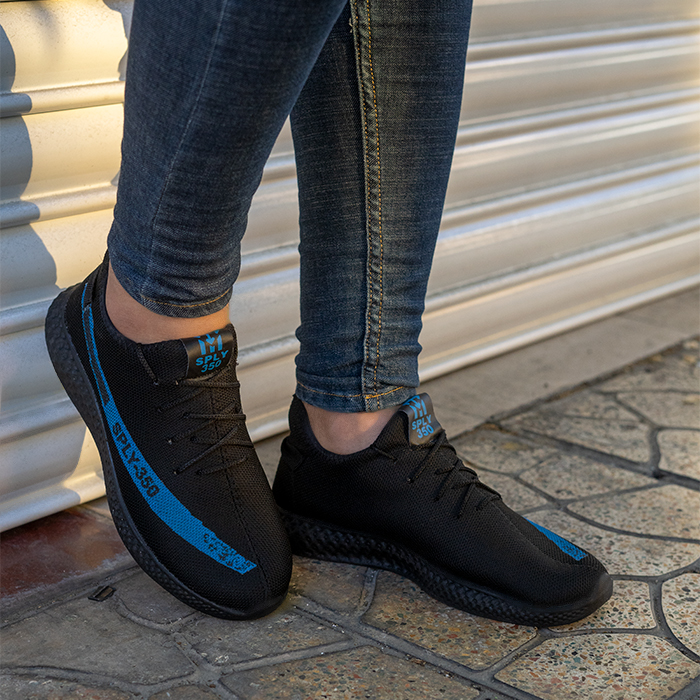 کفش ورزشی SPLY350 مشکی آبی زیره مشکی مردانه مدلYogi