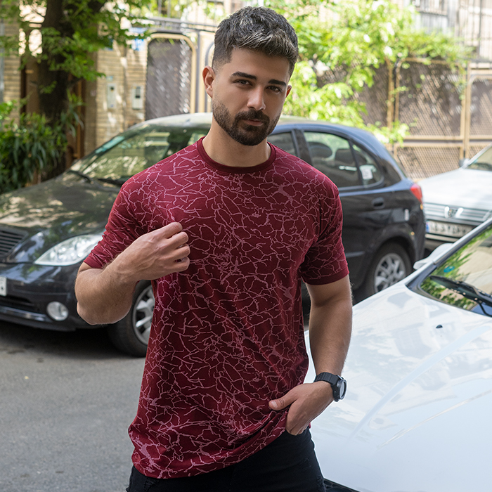تیشرت قرمزمردانه طرح ترک مدل MALOMA