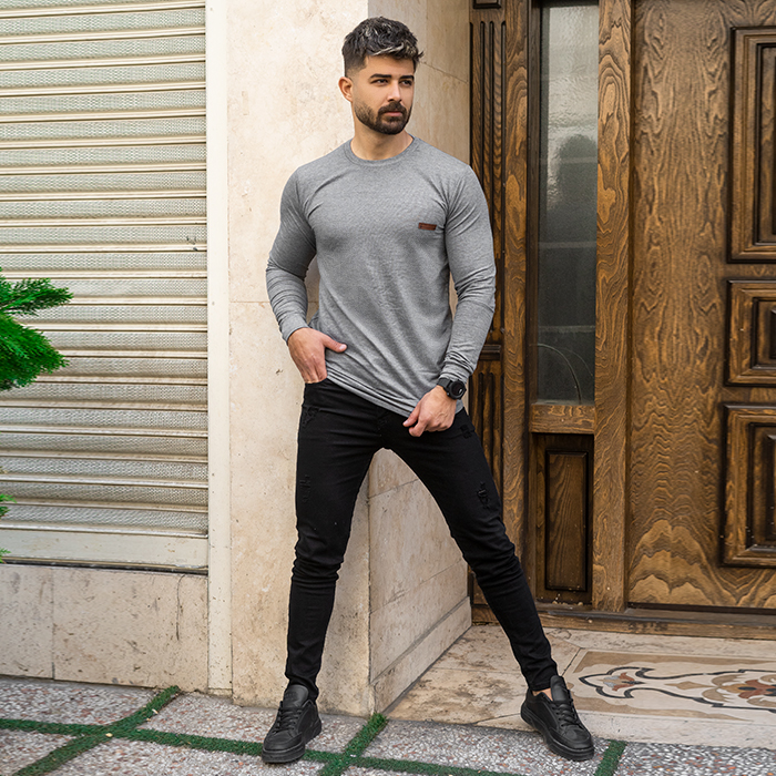 بلوز طوسی مردانه مدل MEHRAD