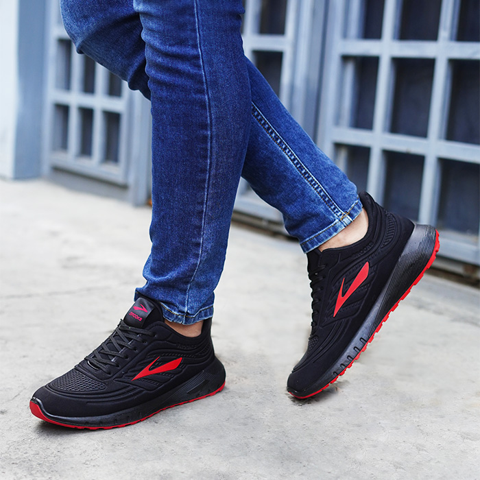 کفش ورزشی مشکی قرمز مدل Sano