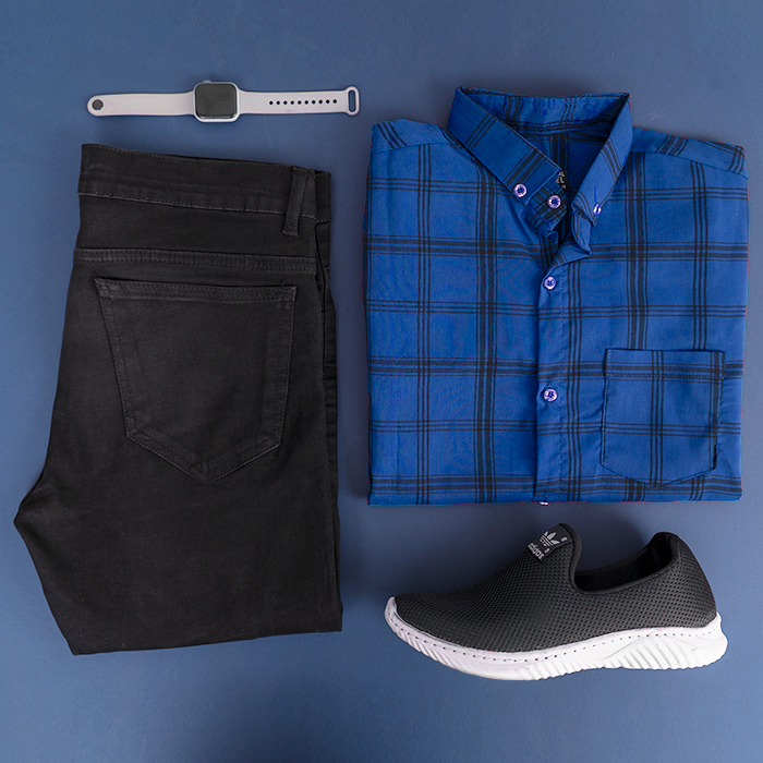 پیراهن مردانه آبی مدل Tanpoosh