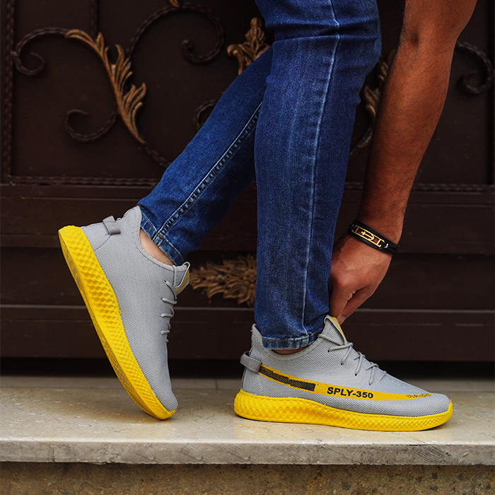 کفش ورزشی Sply-350 مردانه طوسی زرد مدلYogi