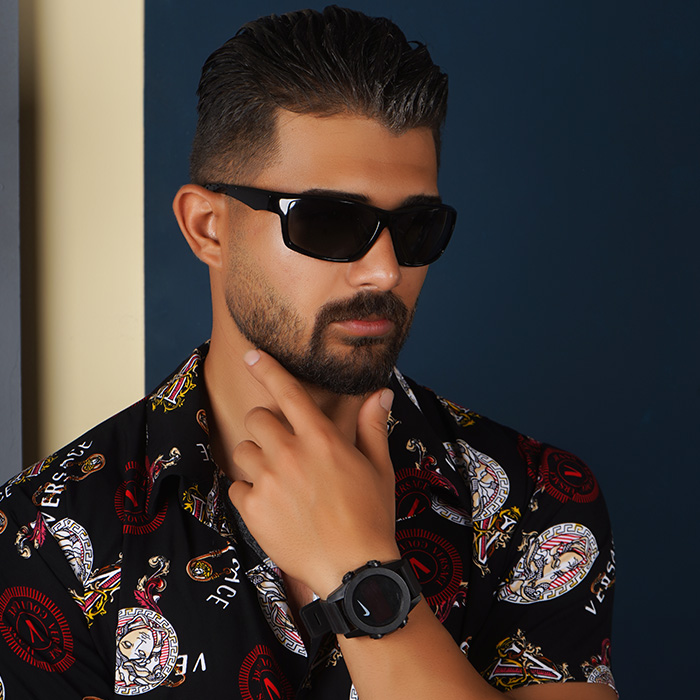 عینک آفتابی مشکی rumanah مدل 450