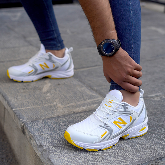 کفش ورزشی مردانه نیوبالانس سفید زردمدل TAKO