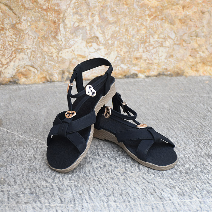 صندل زنانه مشکی مدل GHALB