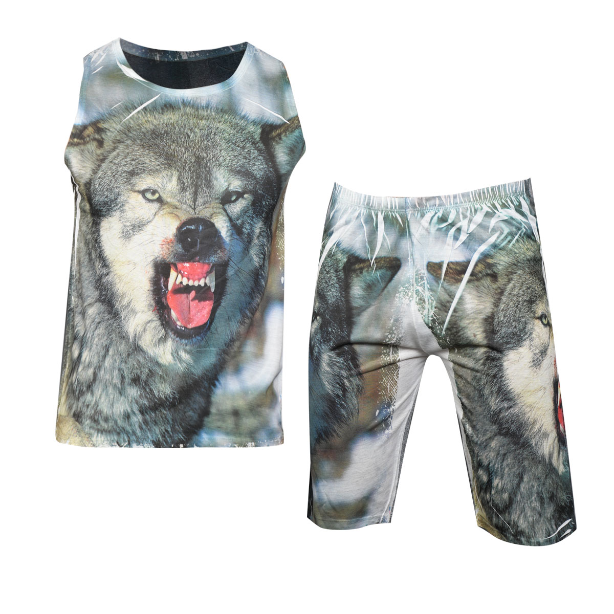 ست رکابی شلوارک مردانه مدل Wolf