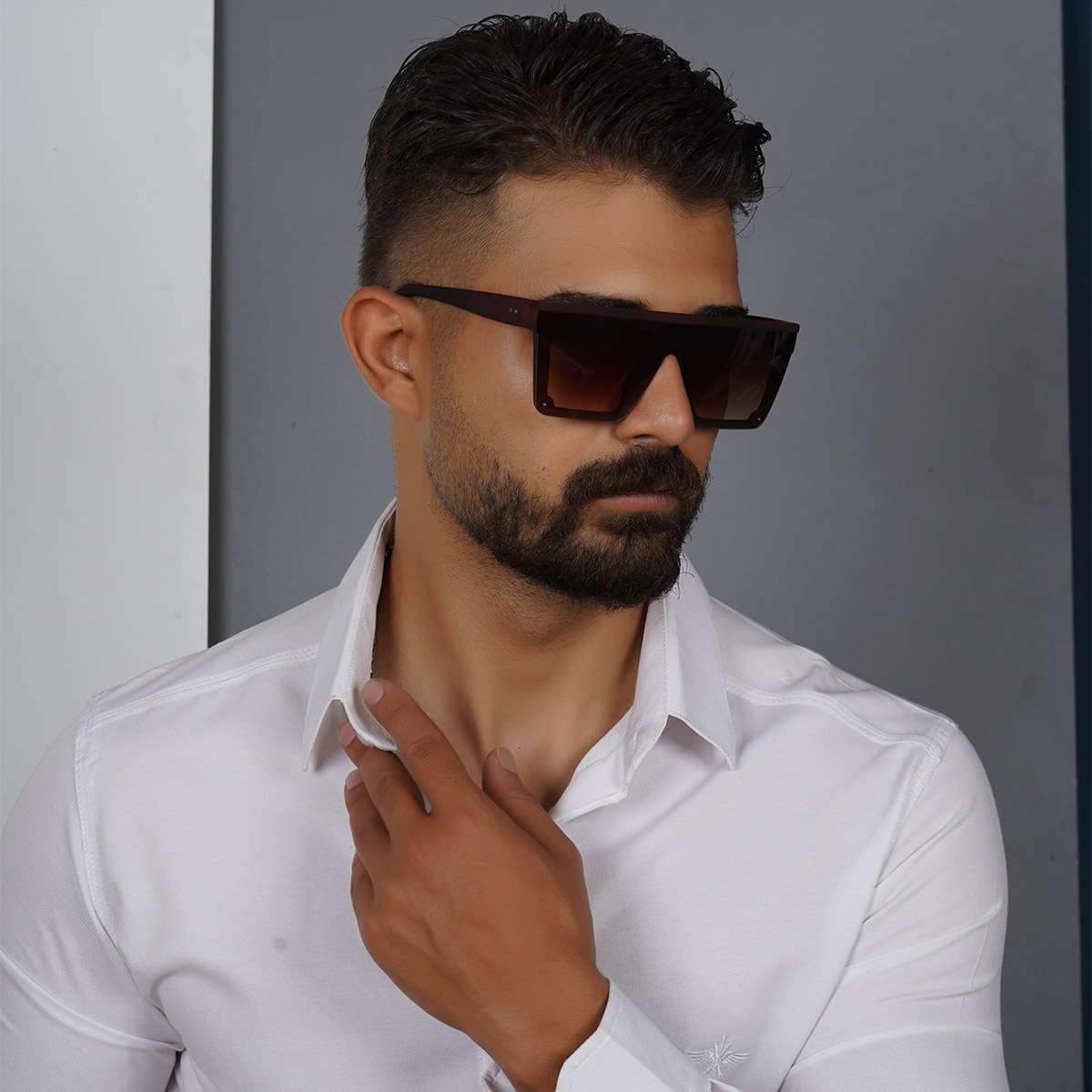 عینک آفتابی قهوه ای مات مدل ysl