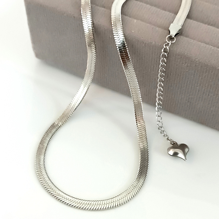 گردنبند نقره ای مدل fered