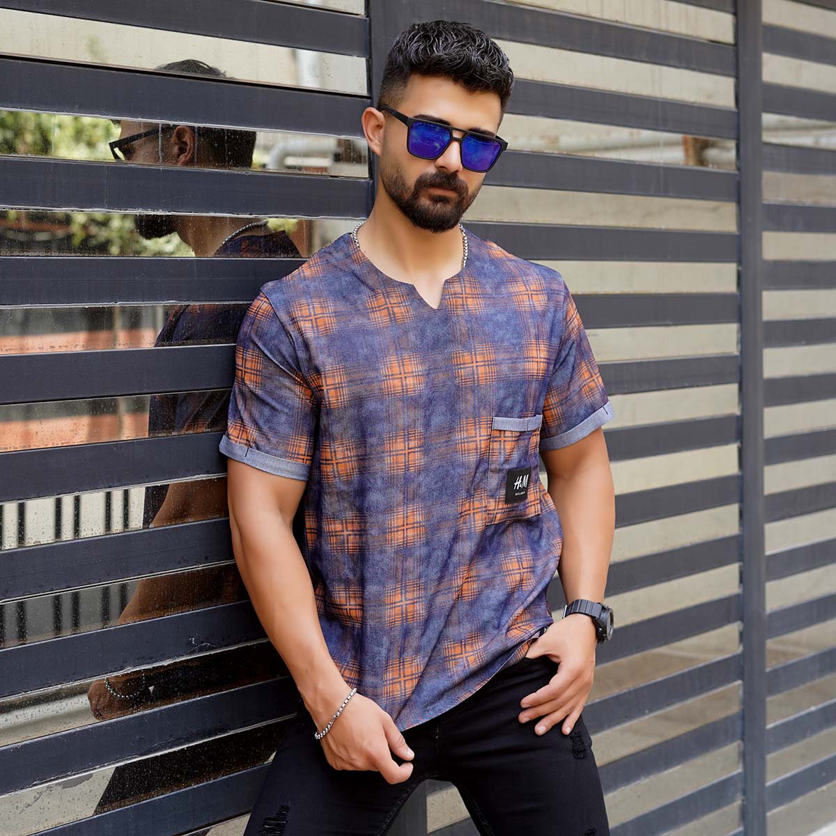 تیشرت مردانه نارنجی مدل Artian