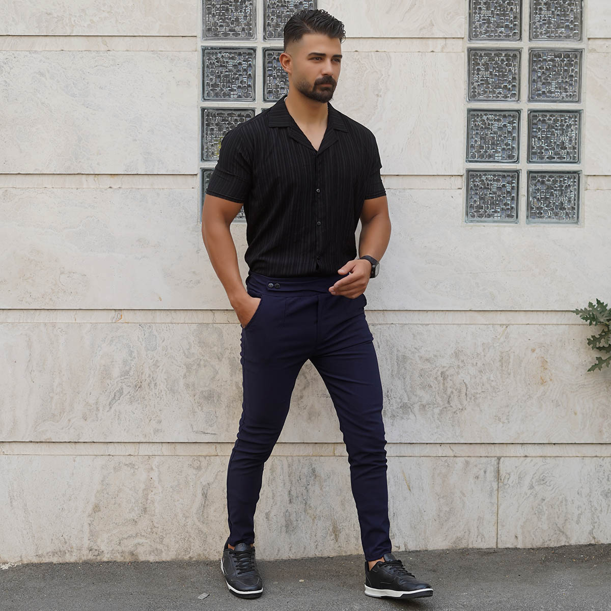 شلوار اسلش مردانه سرمه ای مدل Matyar