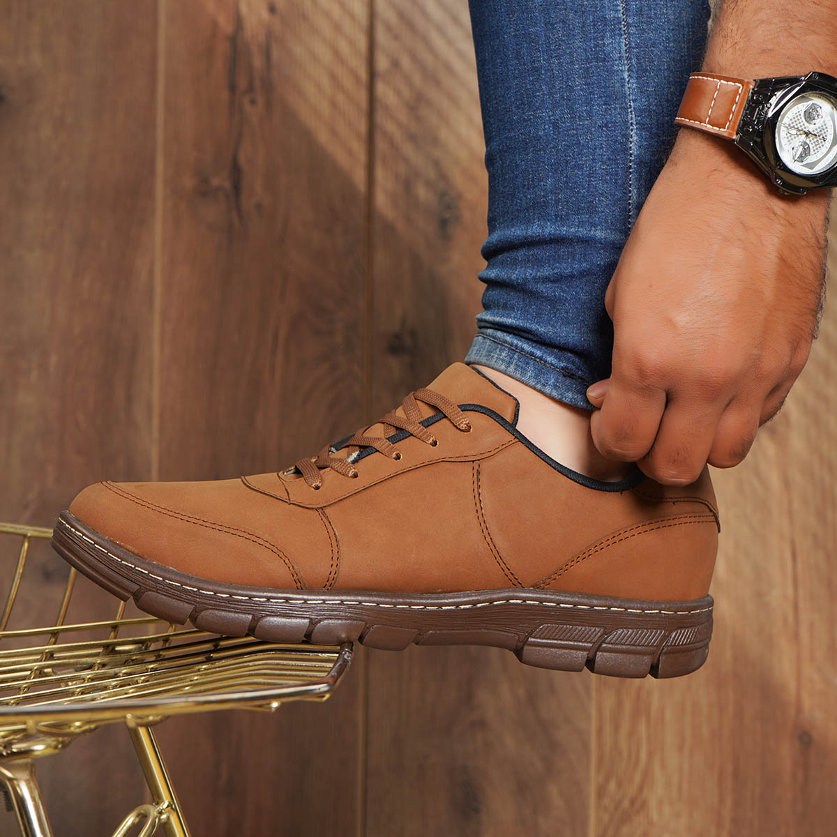 کفش مردانه قهوه ای مدل Rosan