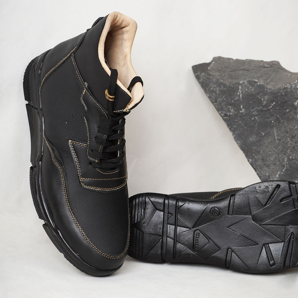 نیم بوت مشکی مردانه مدل Parsa-neo