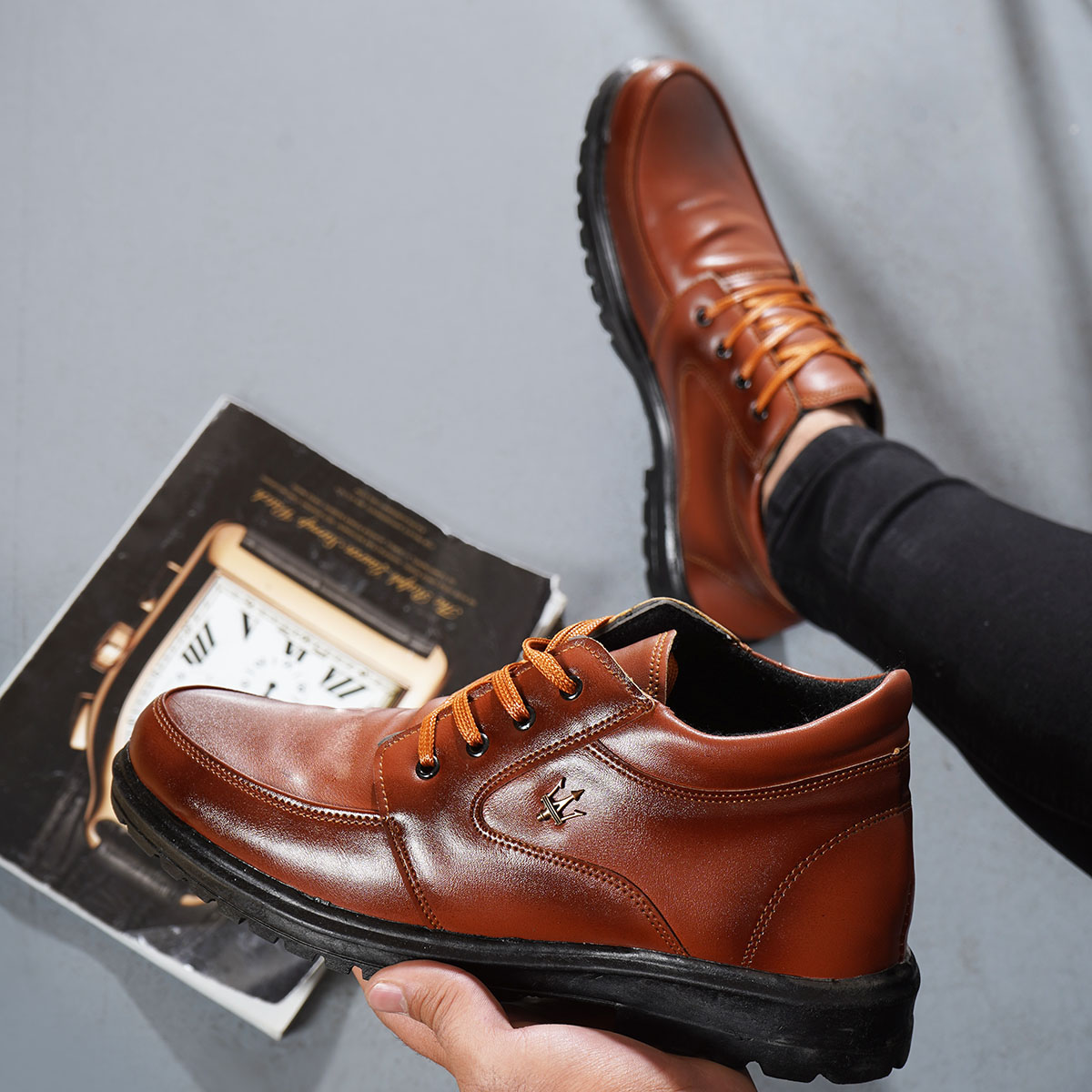 نیم بوت مردانه قهوه ای مدل A66