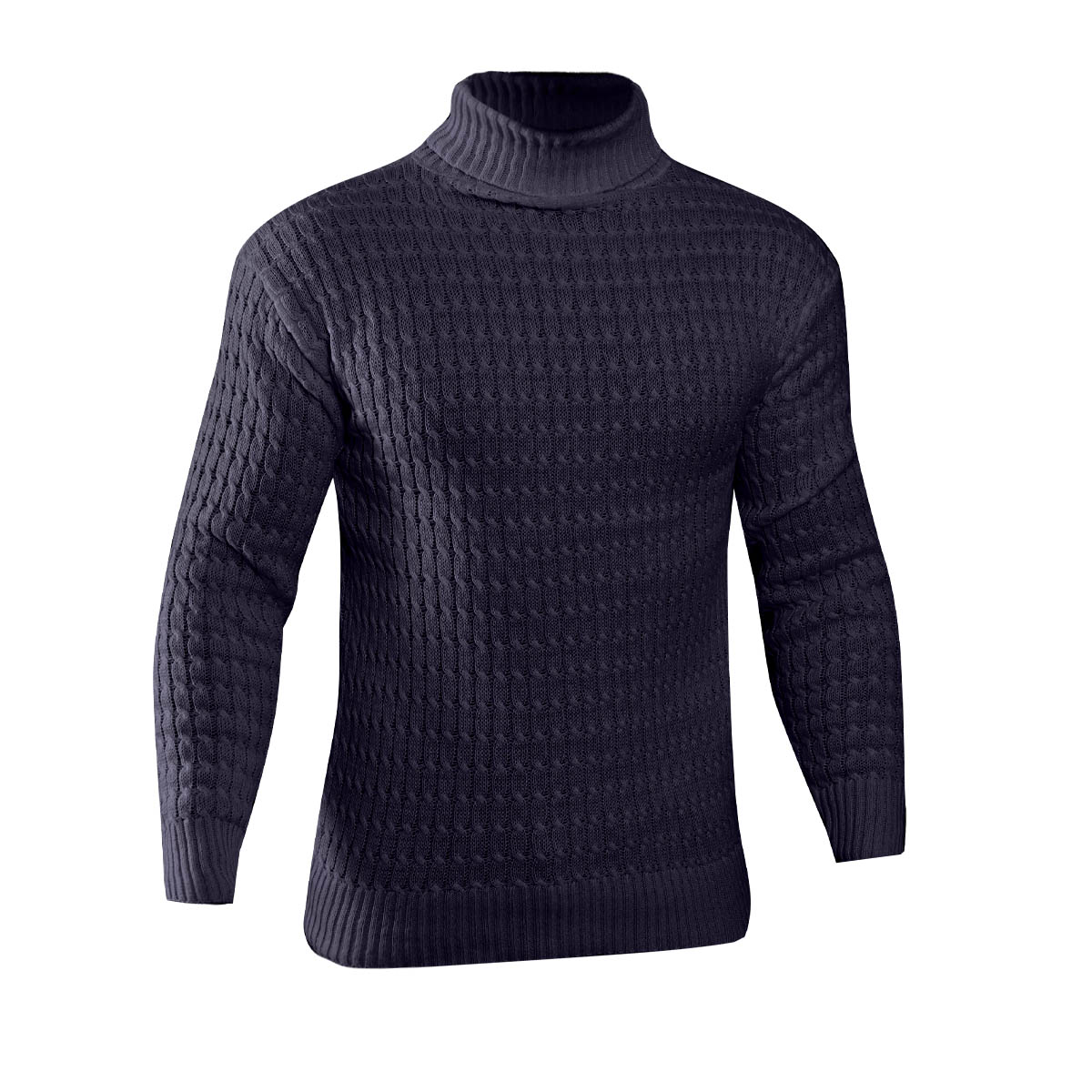 پلیوربافت مردانه سرمه ای یقه اسکی مدل Pouyan