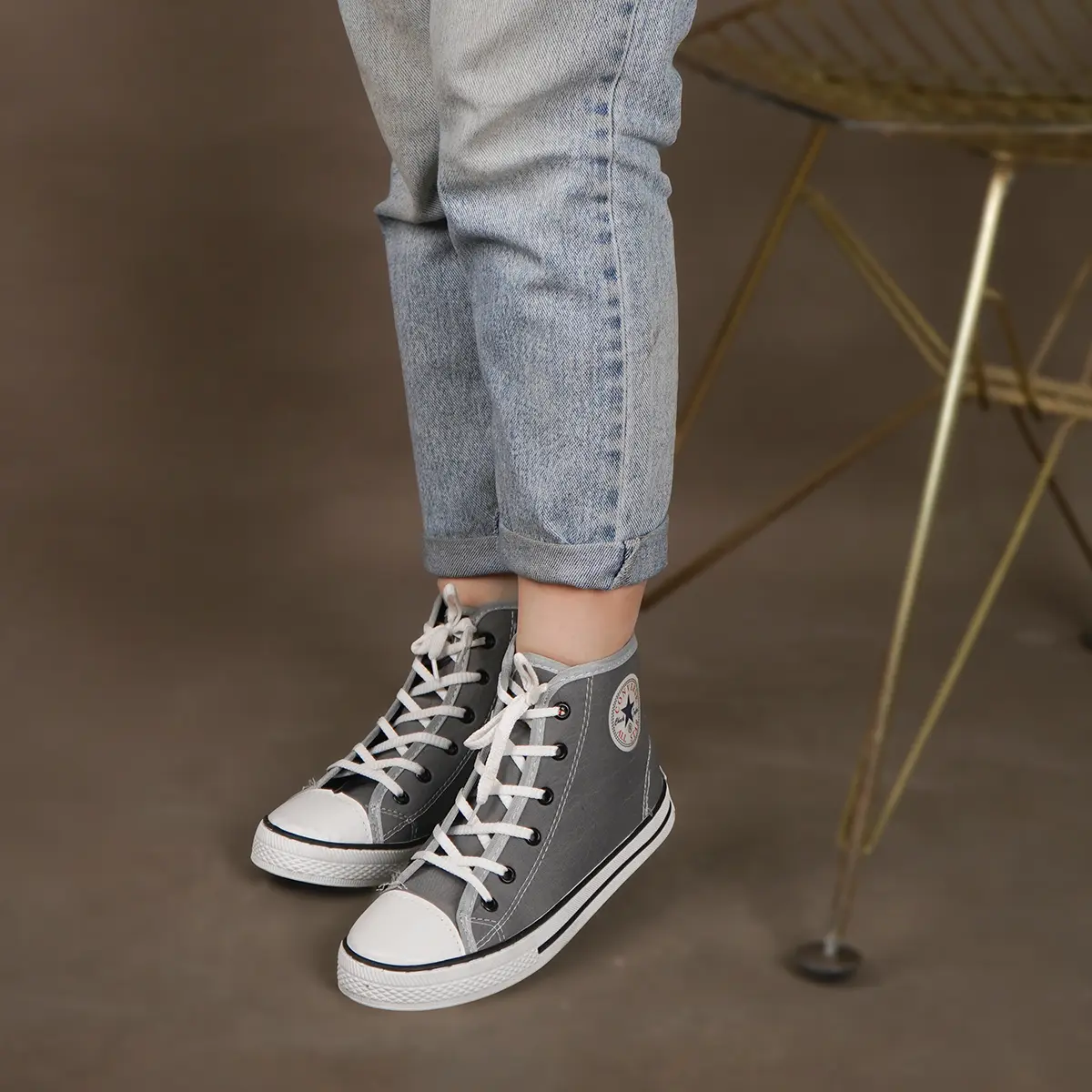 کفش ورزشی ساقدار طوسی All Star زنانه مدلMobina