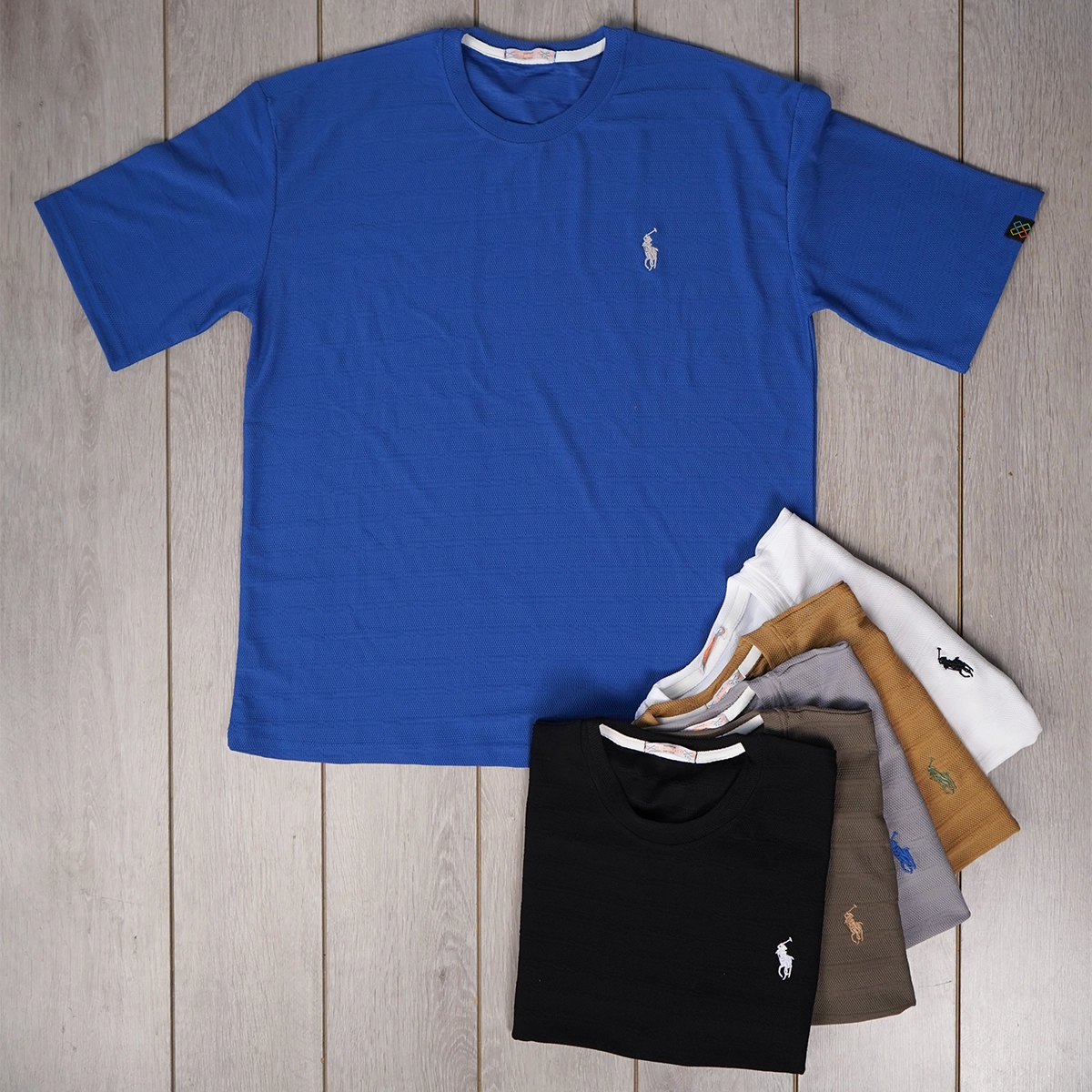 تیشرت مردانه پلو آبی مدل Moroco