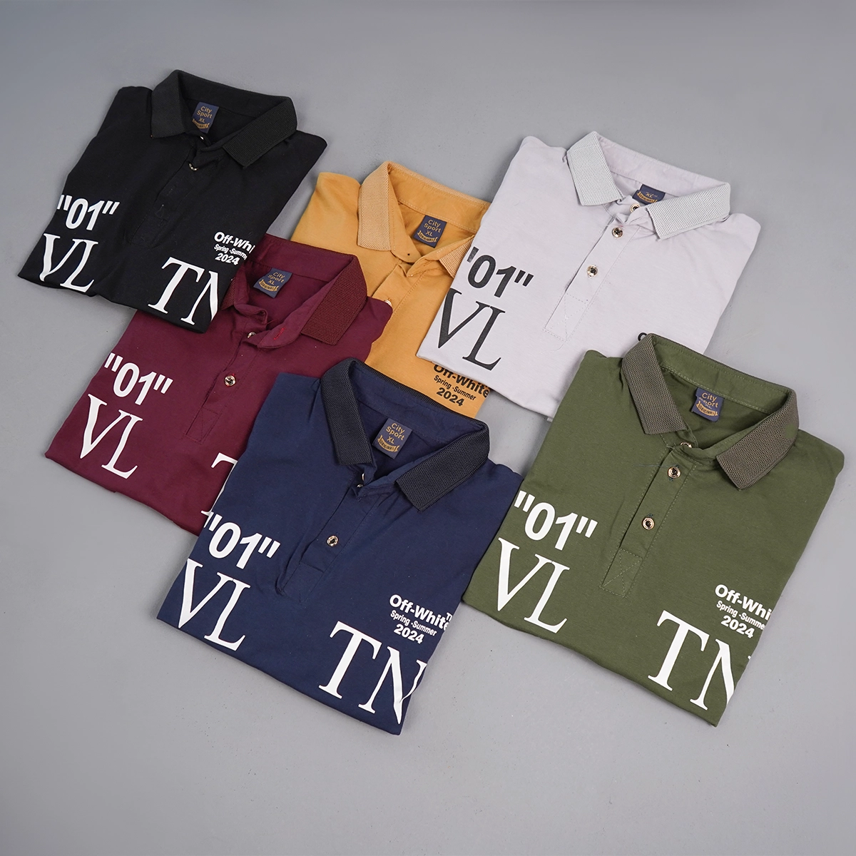 تیشرت مردانه طوسی مدل 01-LV