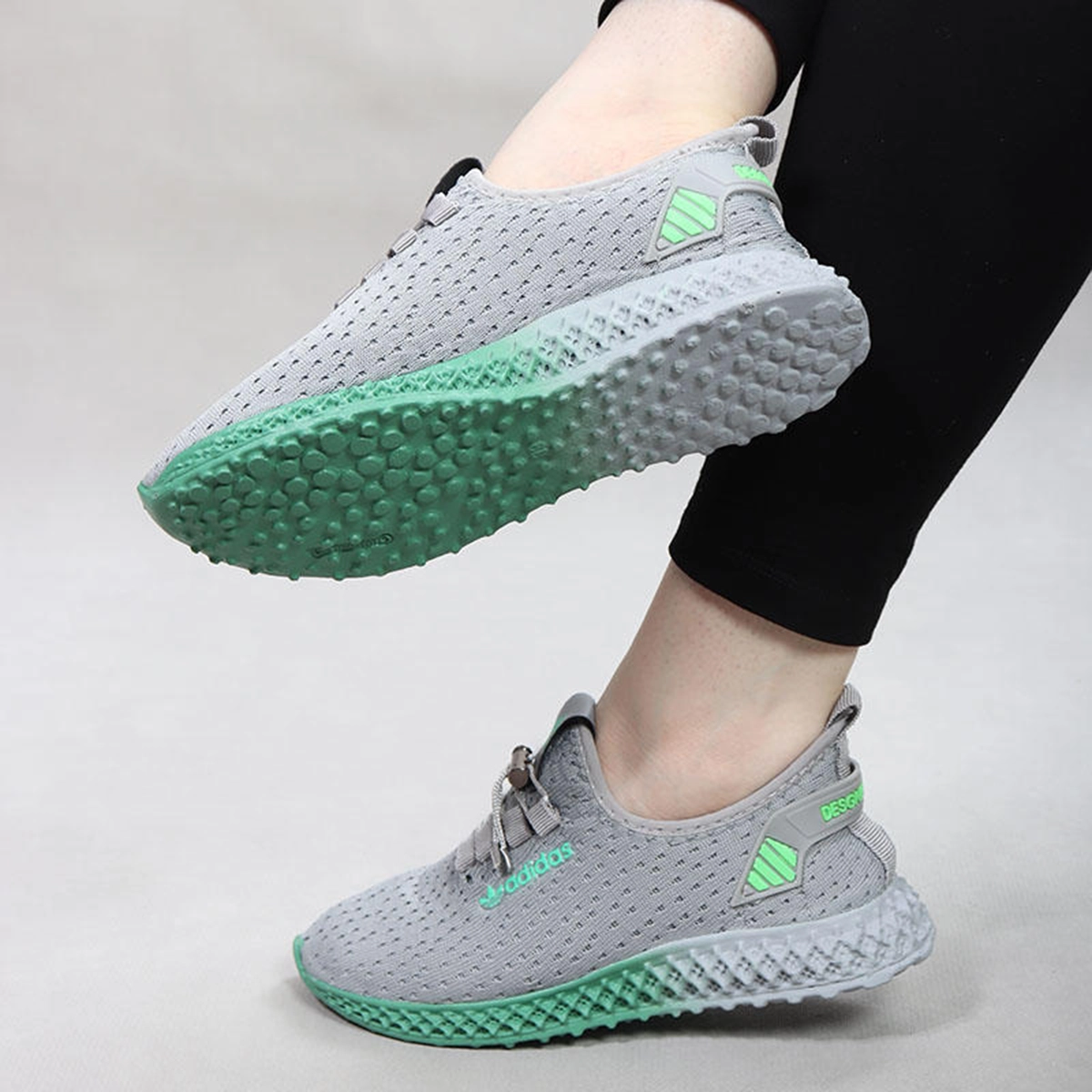 کفش ورزشی زنانه طوسی سبز مدل Diba