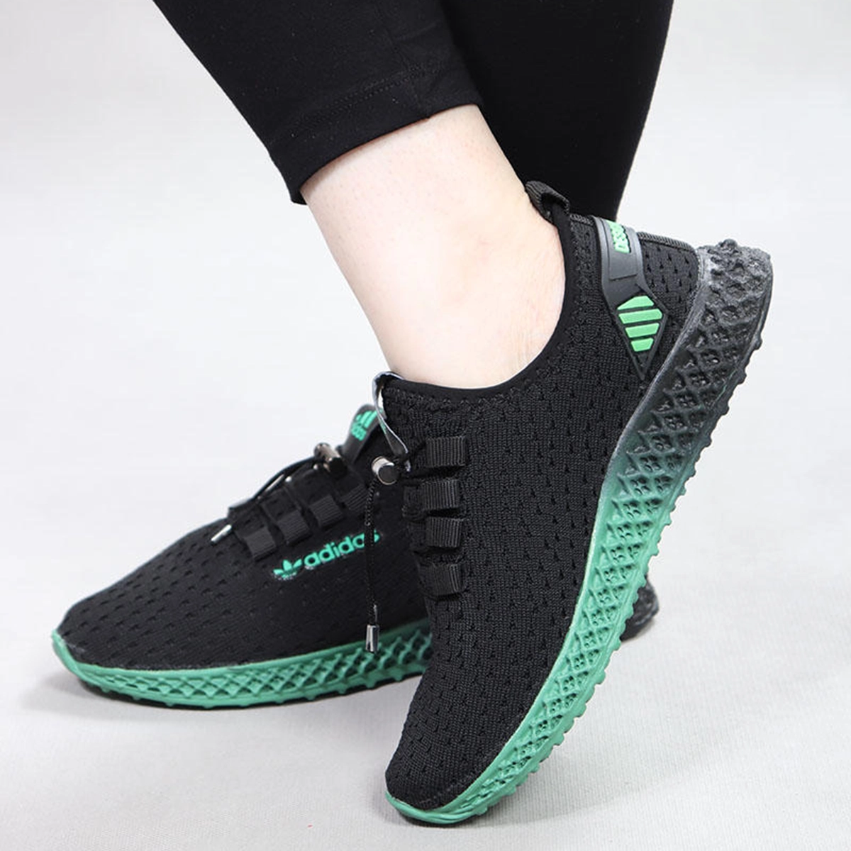 کفش ورزشی زنانه مشکی سبز مدل Diba