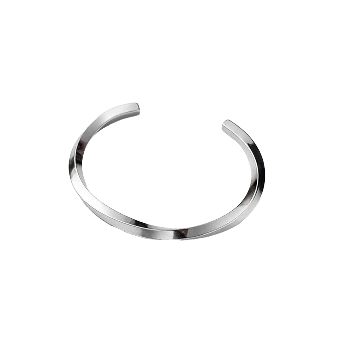 بنگل مردانه نقره ای مدل پیچ خورده