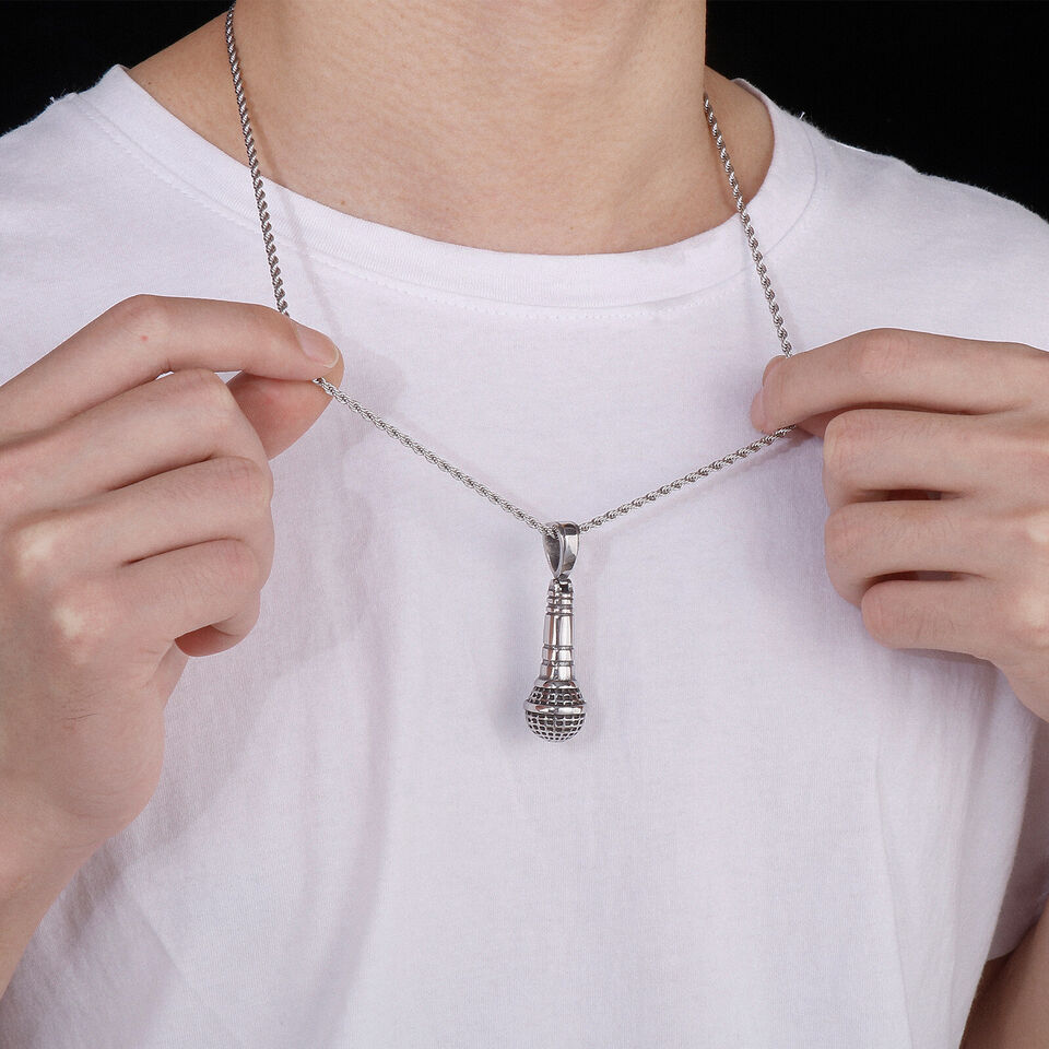 گردنبند میکروفون ( نقره ای )