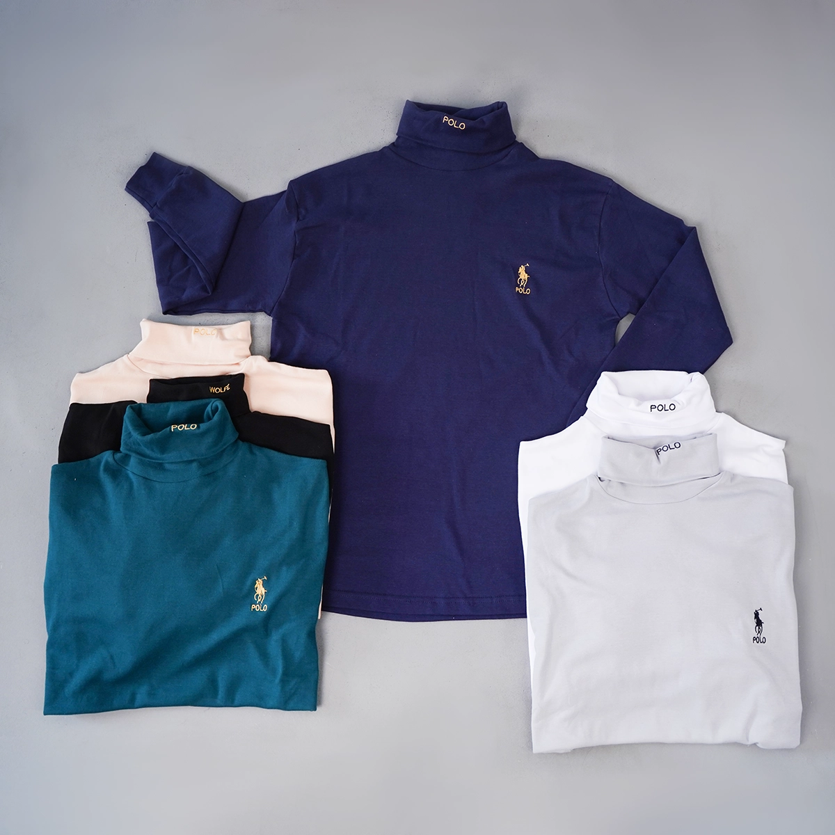 یقه اسکی مردانه سرمه ای مدل POLO