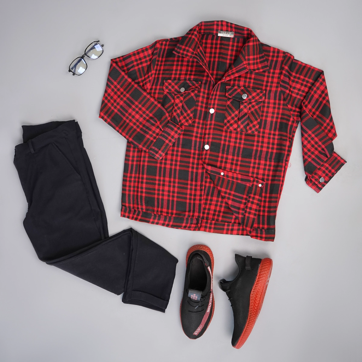 شکت پاییزه چهارخونه قرمز زنانه مدل Hoda