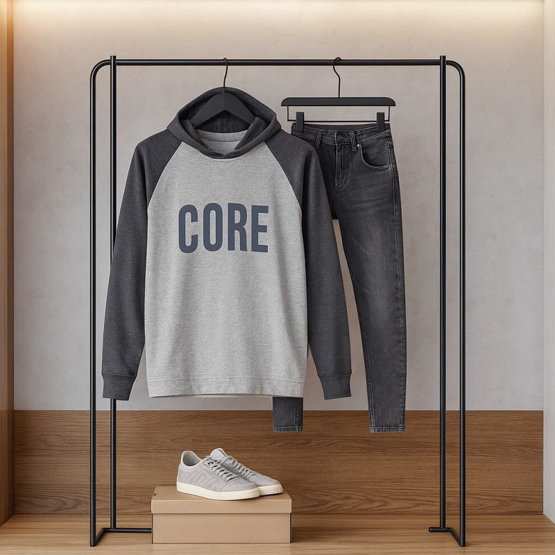 هودی مردانه طوسی مدل Z110