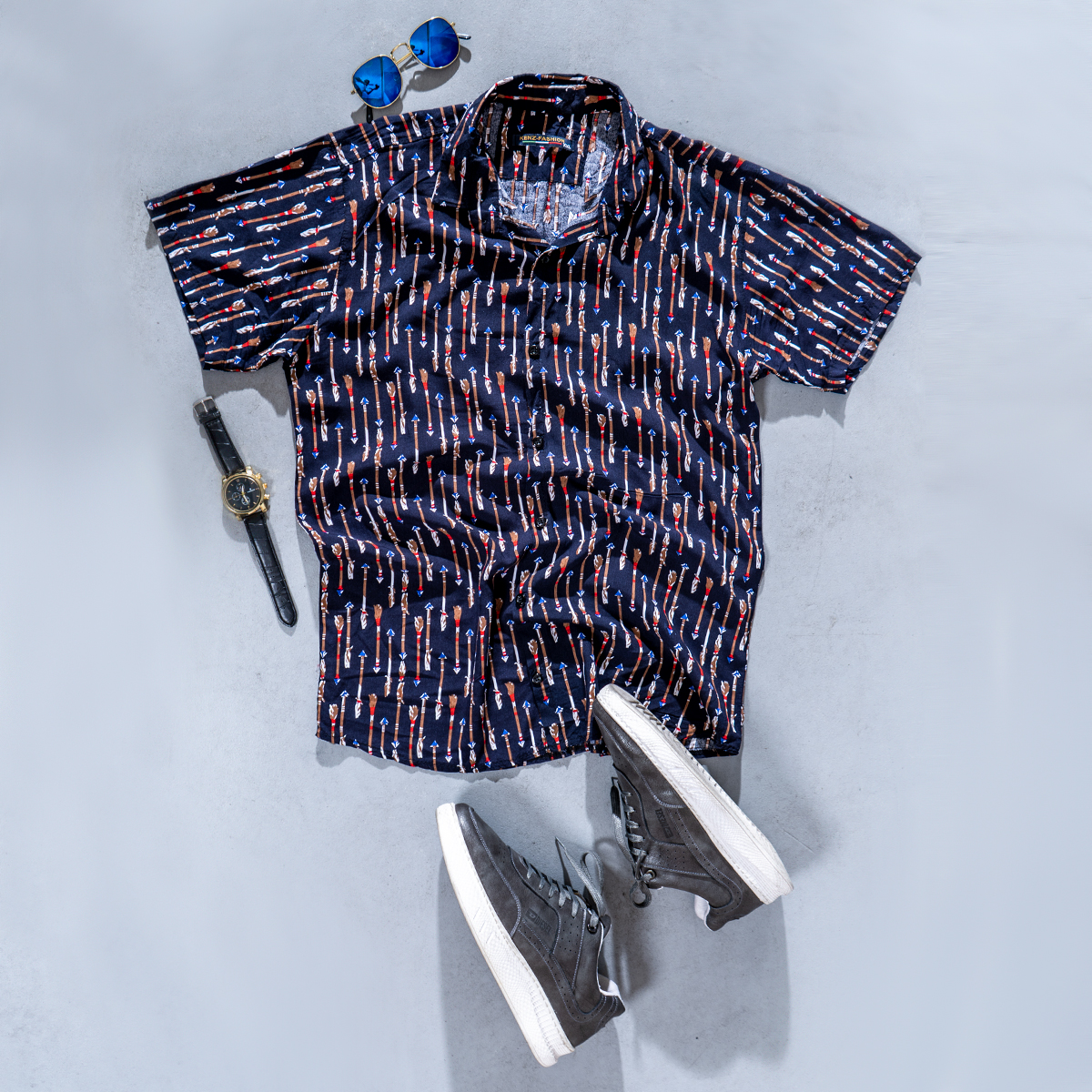 پیراهن هاوایی مردانه مدل Fogi