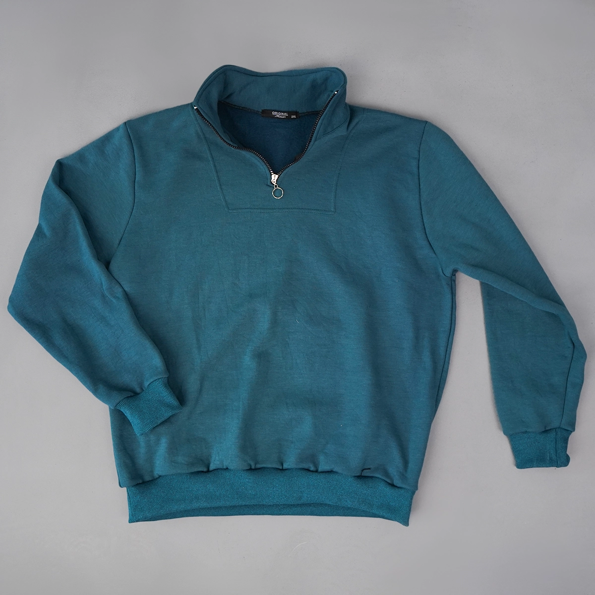 هودی نیم زیپ مردانه سبز مدل Shobin