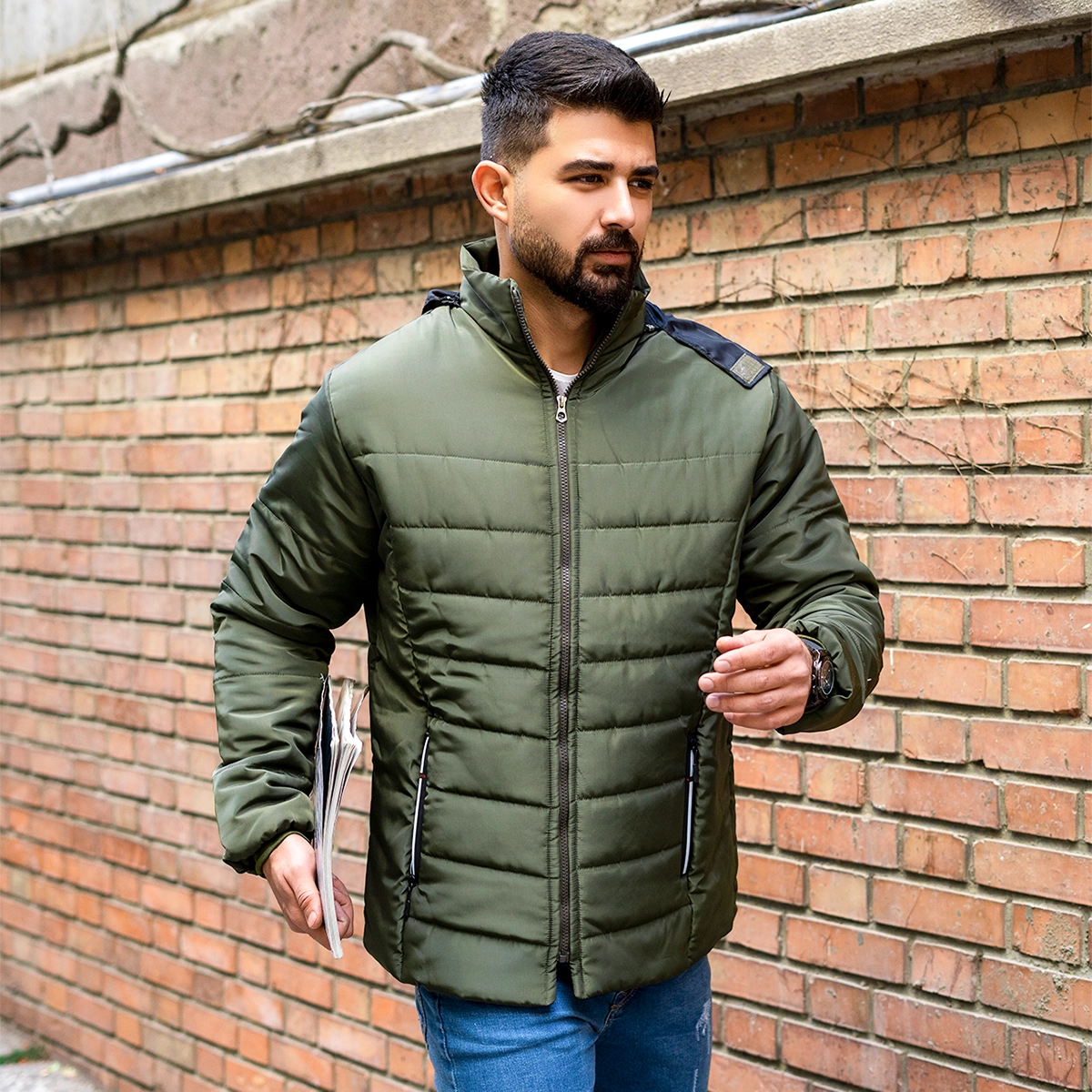 کاپشن بادی سبز مردانه مدل Arshan