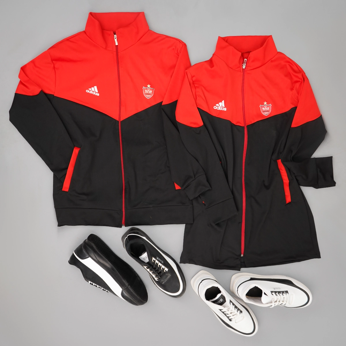 ست دو نفره سوییشرت قرمزمشکی مدل Adidas