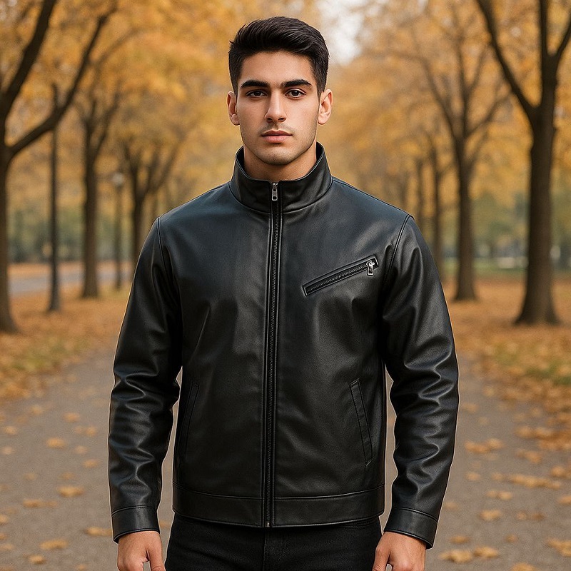 کاپشن چرم مردانه مدل Babak