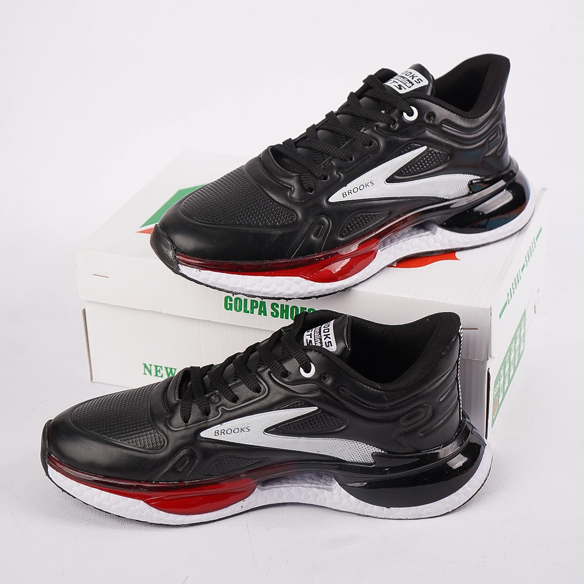 کفش ورزشی مردانه Brooks مشکی قرمز مدل Selvi