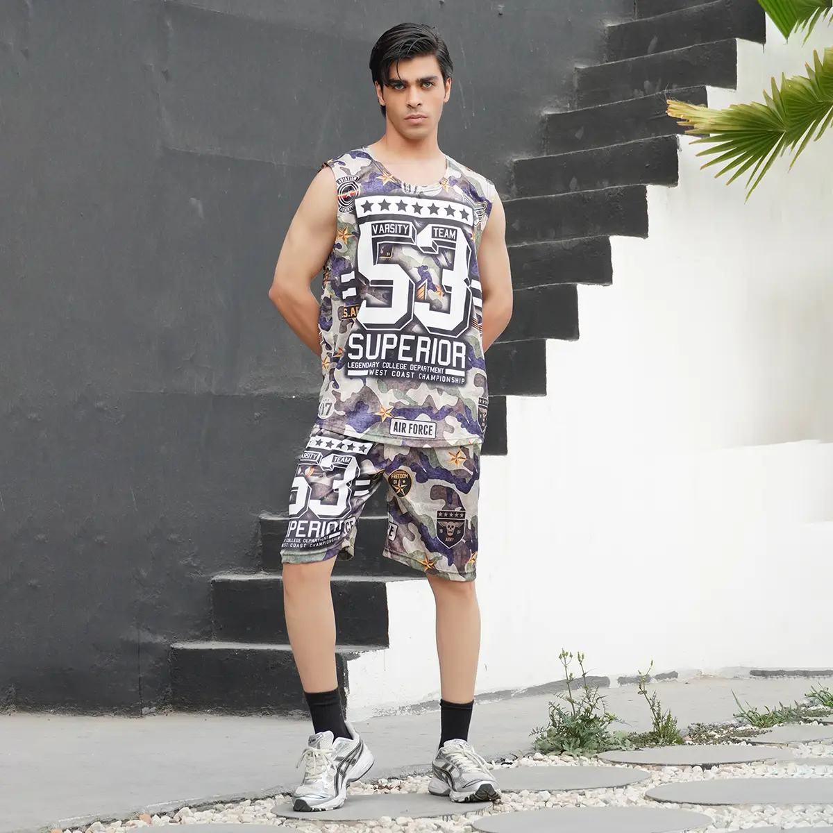 ست رکابی شلوارک مردانه مدل 53