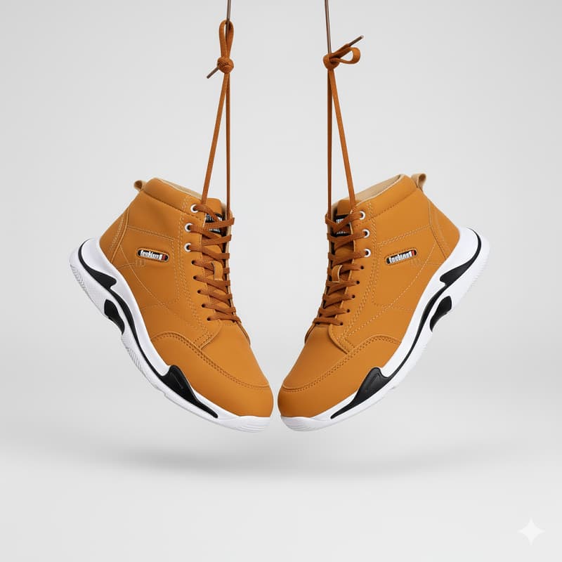 کفش ساقدار مردانه نسکافه ای مدل EMTO