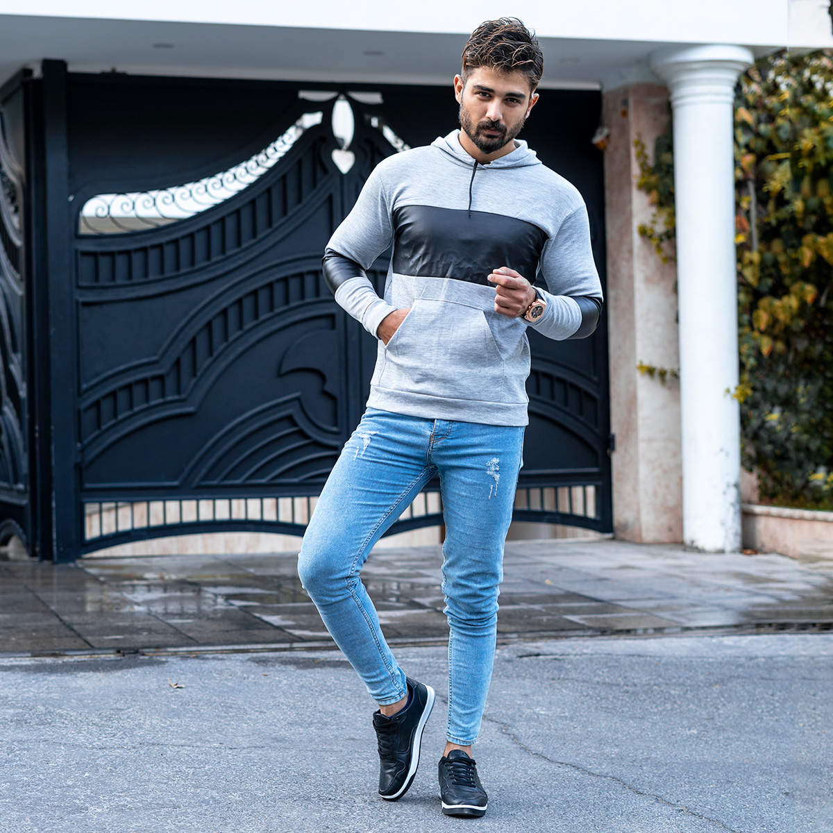 هودی کلاه دار مردانه مدل Aryaman