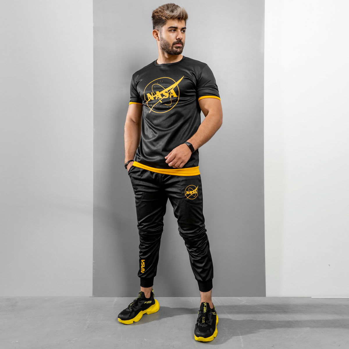 ست تیشرت شلوار Nasaمردانه مدلIkat