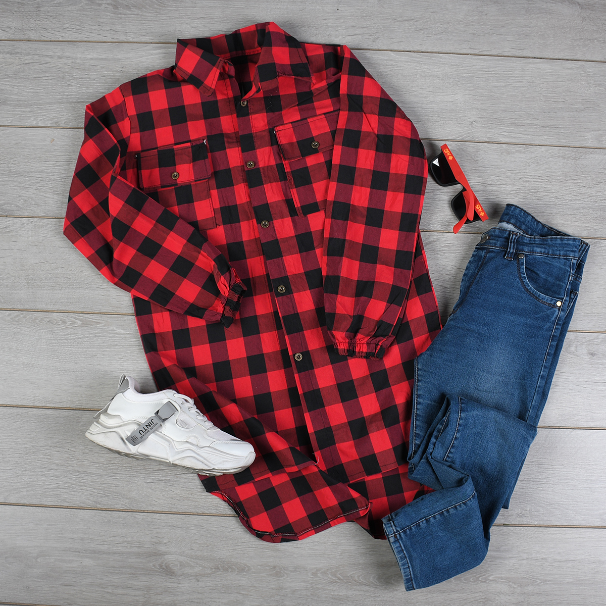 مانتو چهارخونه مدل Felora