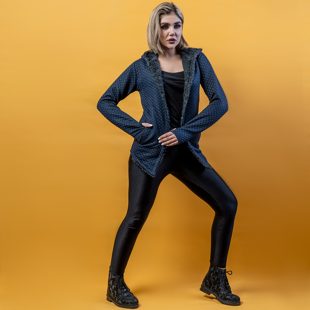 هودی دخترانه سرمه ای مدل Toran