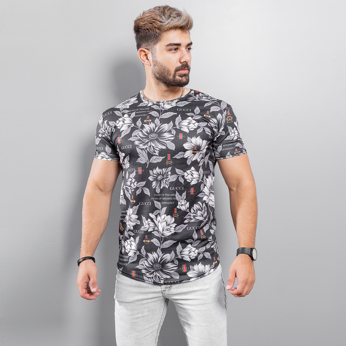 تیشرت هاوایی Gucci مردانه مدل Malon