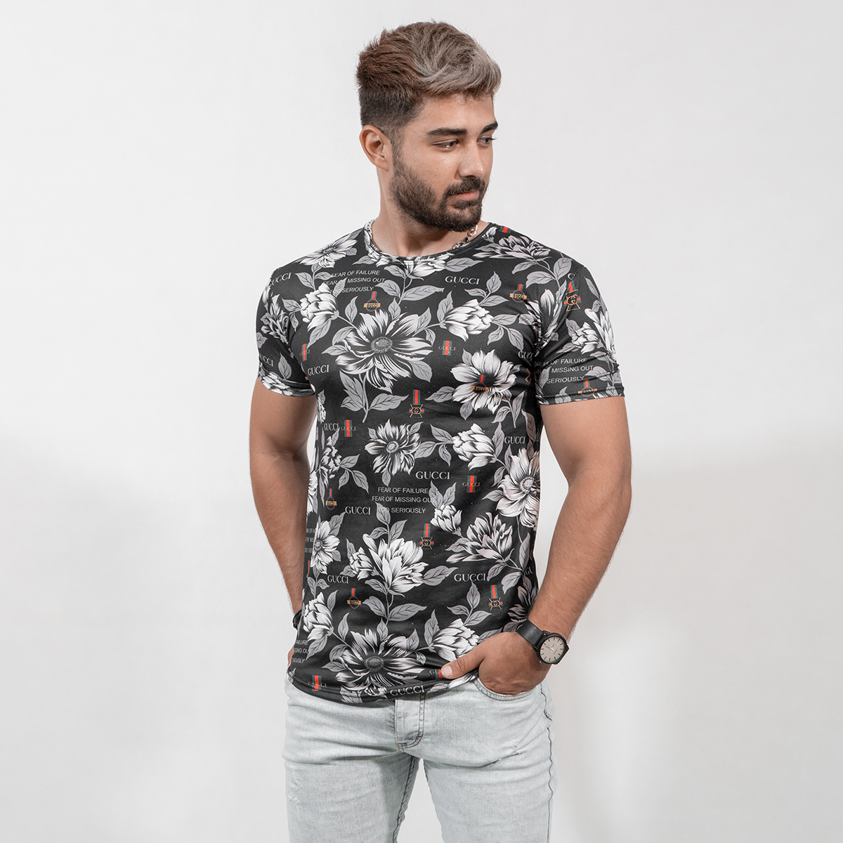 تیشرت هاوایی Gucci مردانه مدل Malon