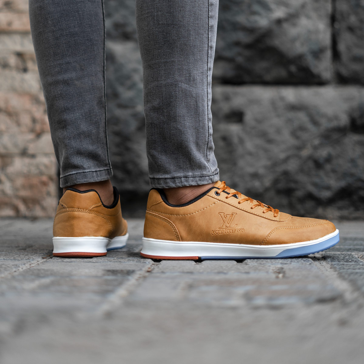 کفش مردانه LV خردلی مدل Norman