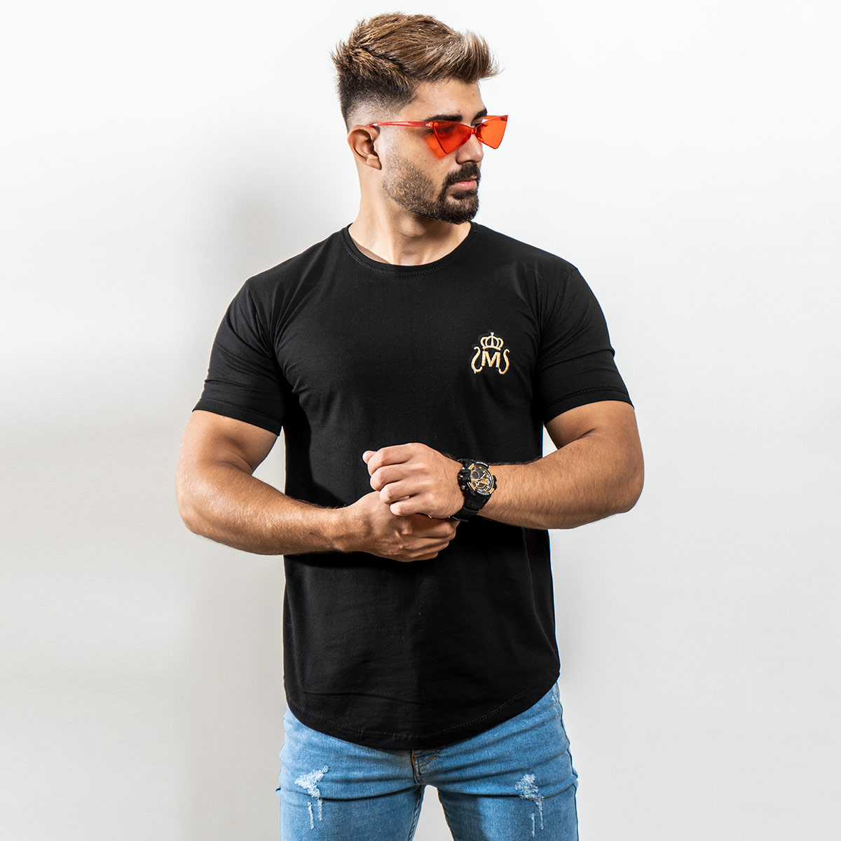 تیشرت مردانه مشکی مدل Arat