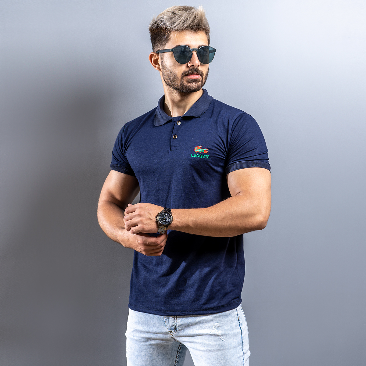 تیشرت Lacoste مردانه سرمه ای مدل Casio